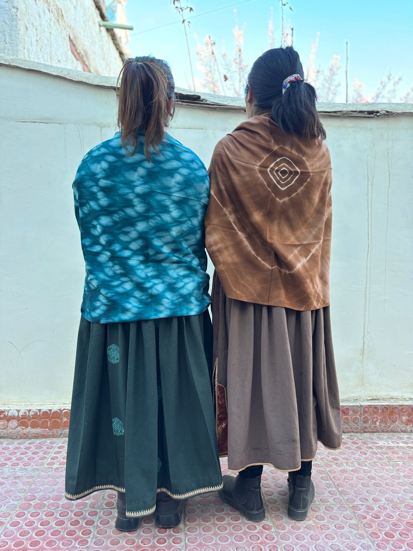 Tie-Dye Sheep Wool Shawl