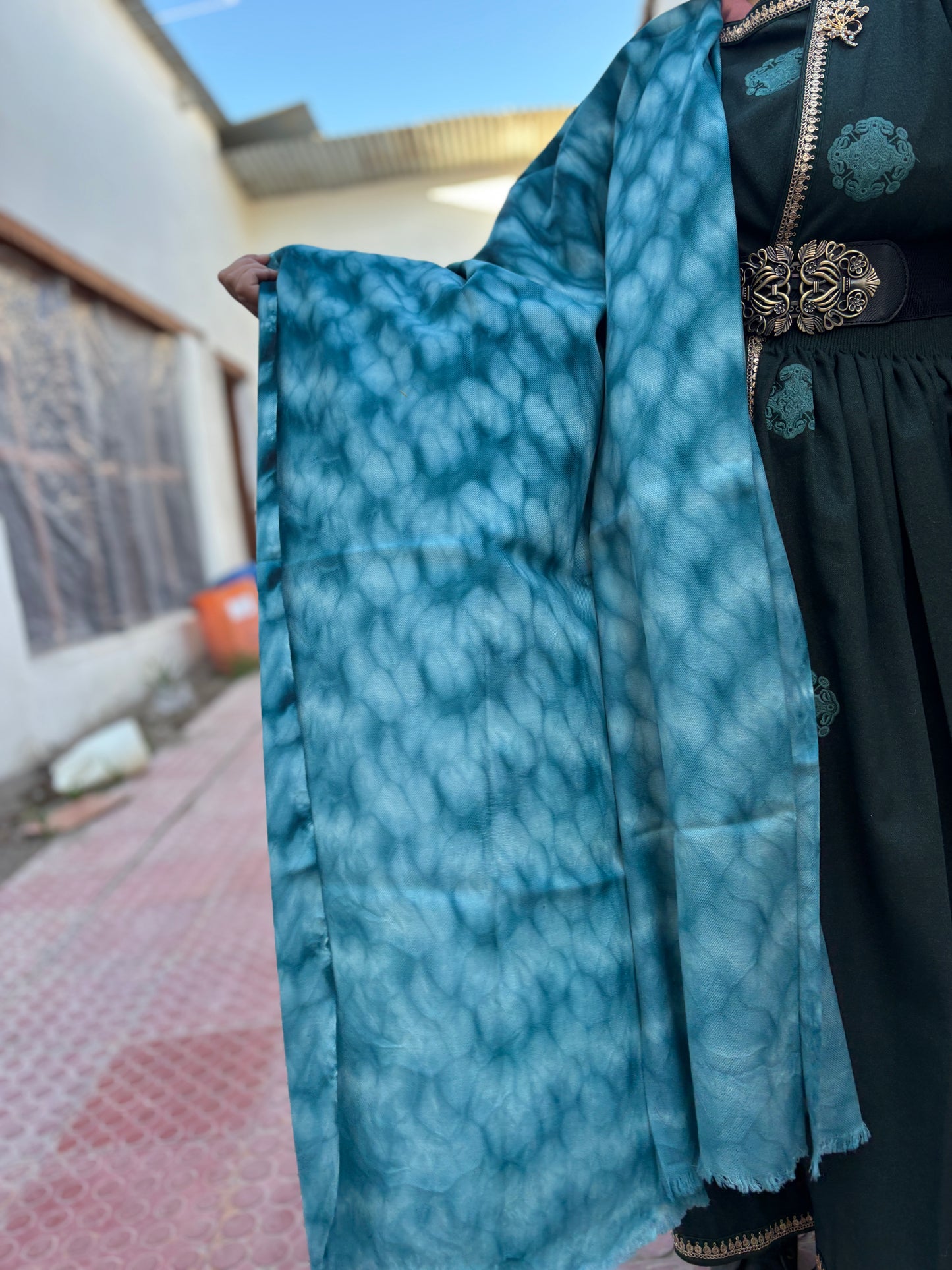 Tie-Dye Sheep Wool Shawl