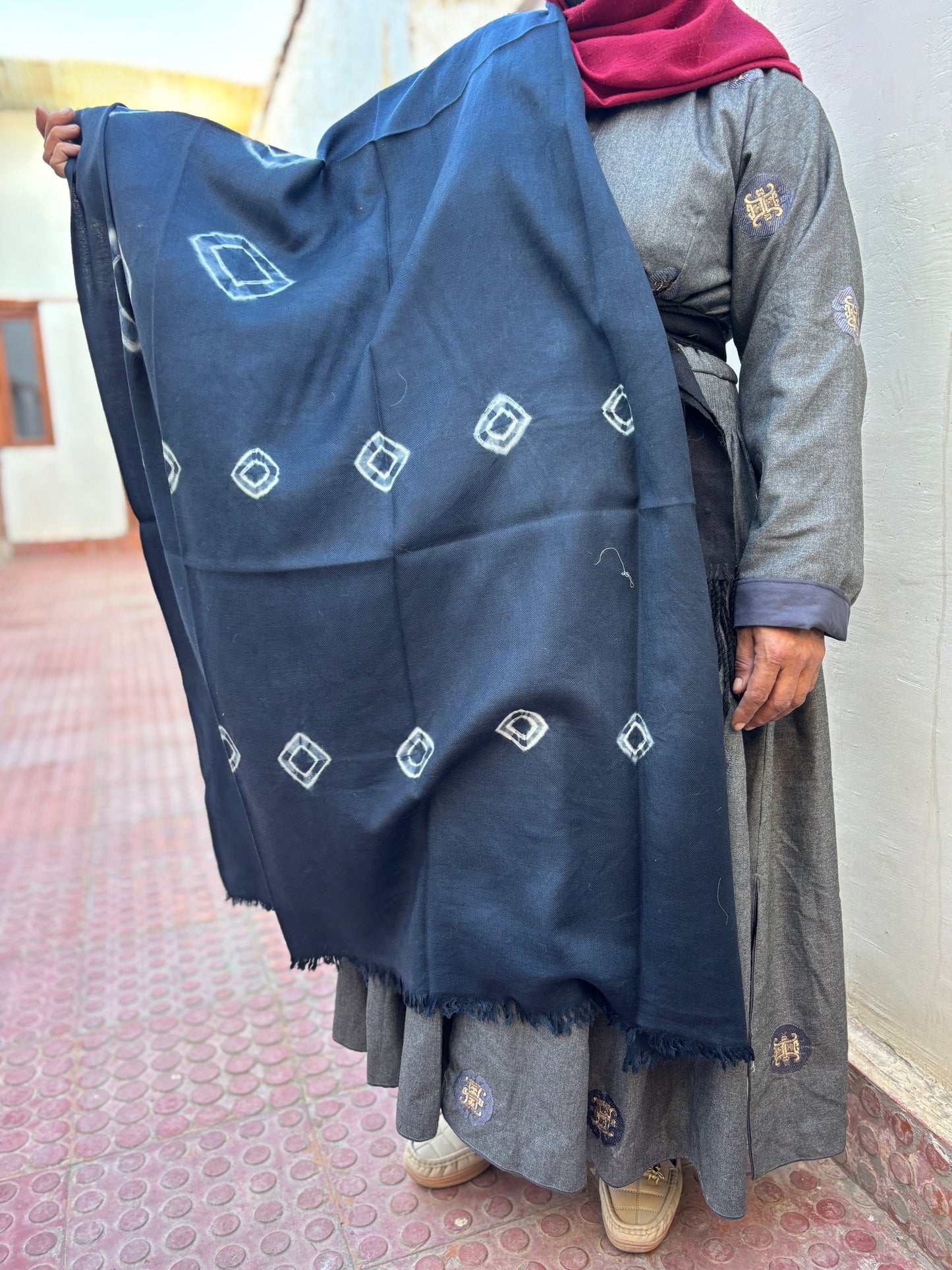 Tie-Dye Sheep Wool Shawl