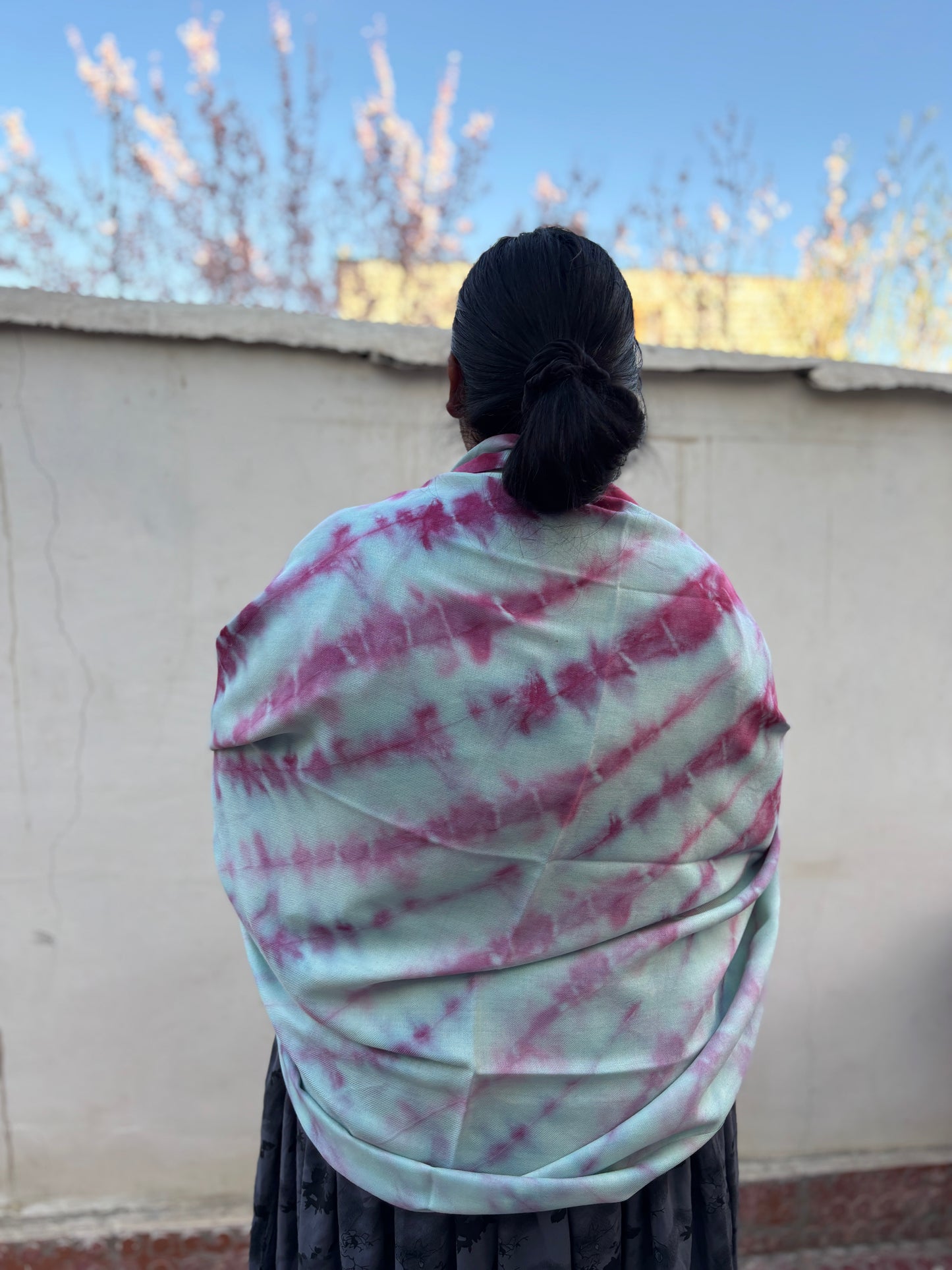 Tie-Dye Sheep Wool Shawl