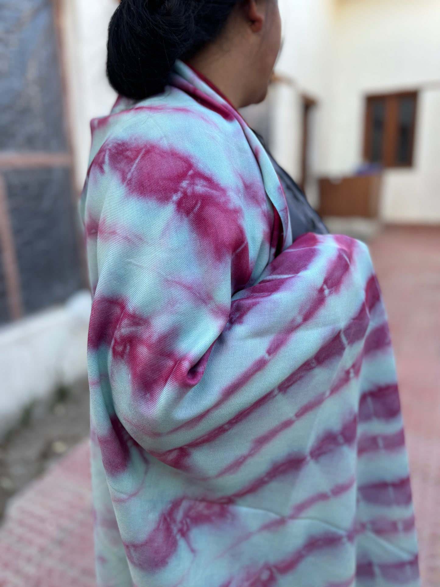 Tie-Dye Sheep Wool Shawl
